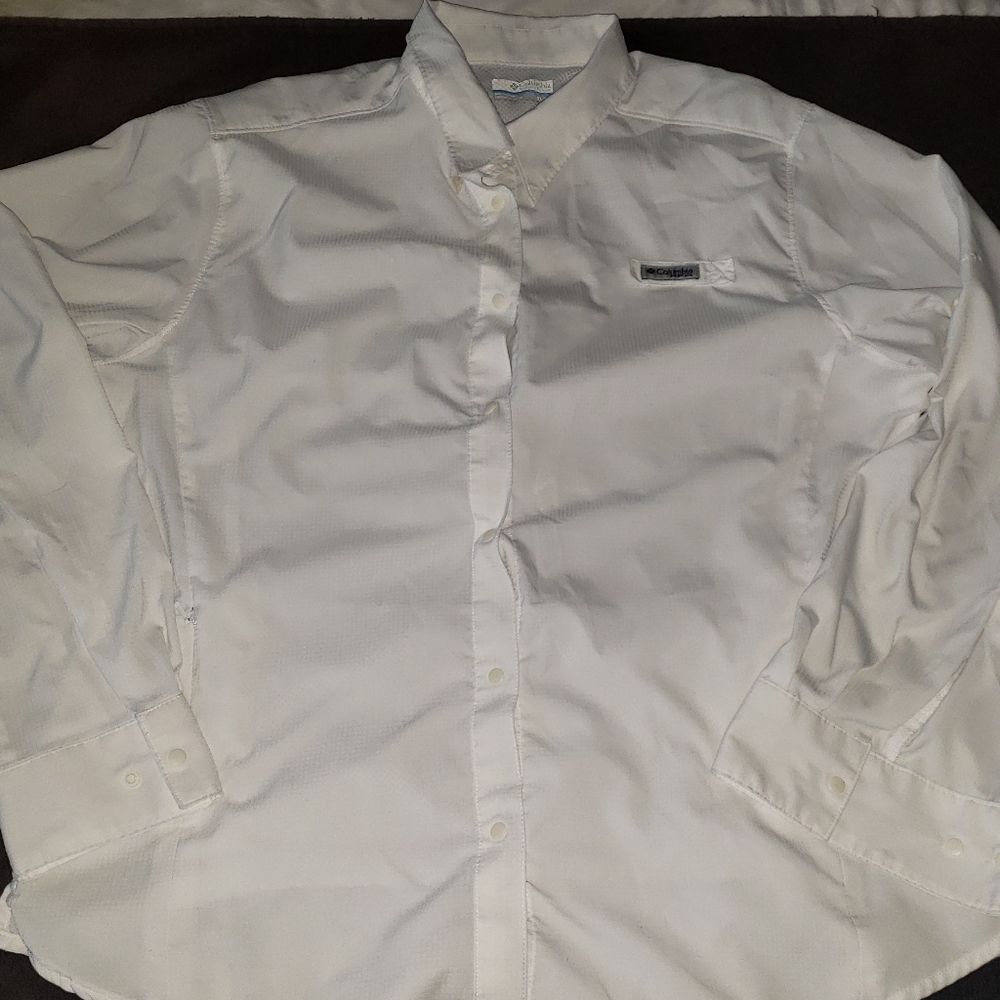 Columbia long sleeve fishing shirt size X Large Button down white